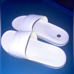 White Nike Slides- Victori One Slide Sandals W Size 8